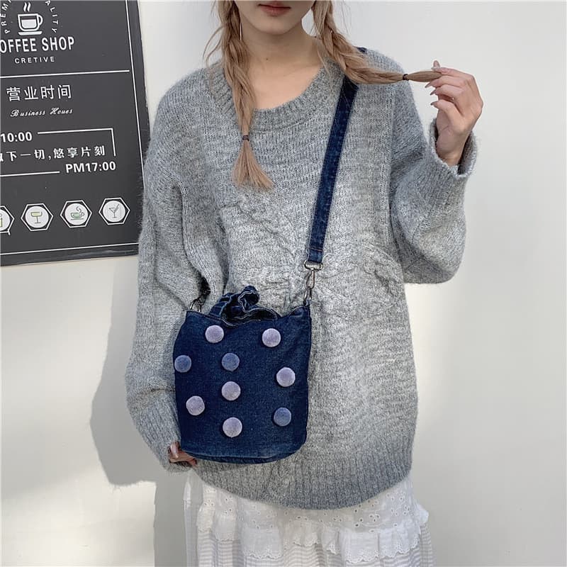 2026 Novo Estilo Meninas All-Match Pequena Bolsa Mensageiro De Ombro Jeans