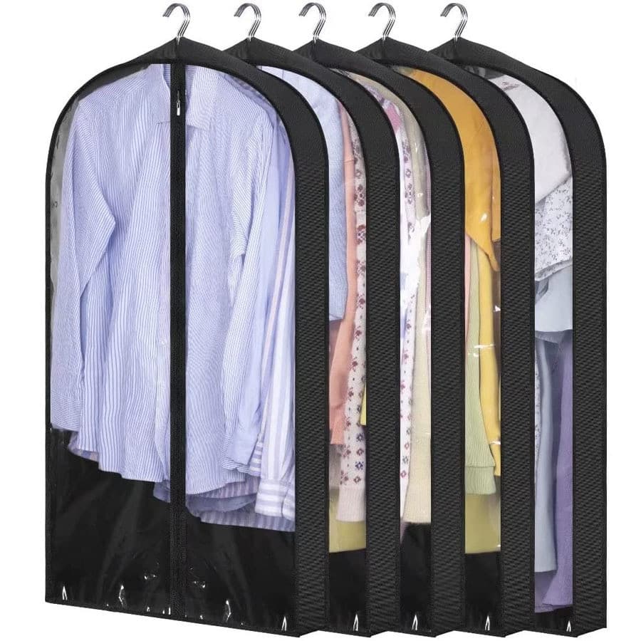 Roupas não tecidas capa anti-poeira tridimensional grosso terno capa casaco vestido anti-poeira saco terno pendurado sac