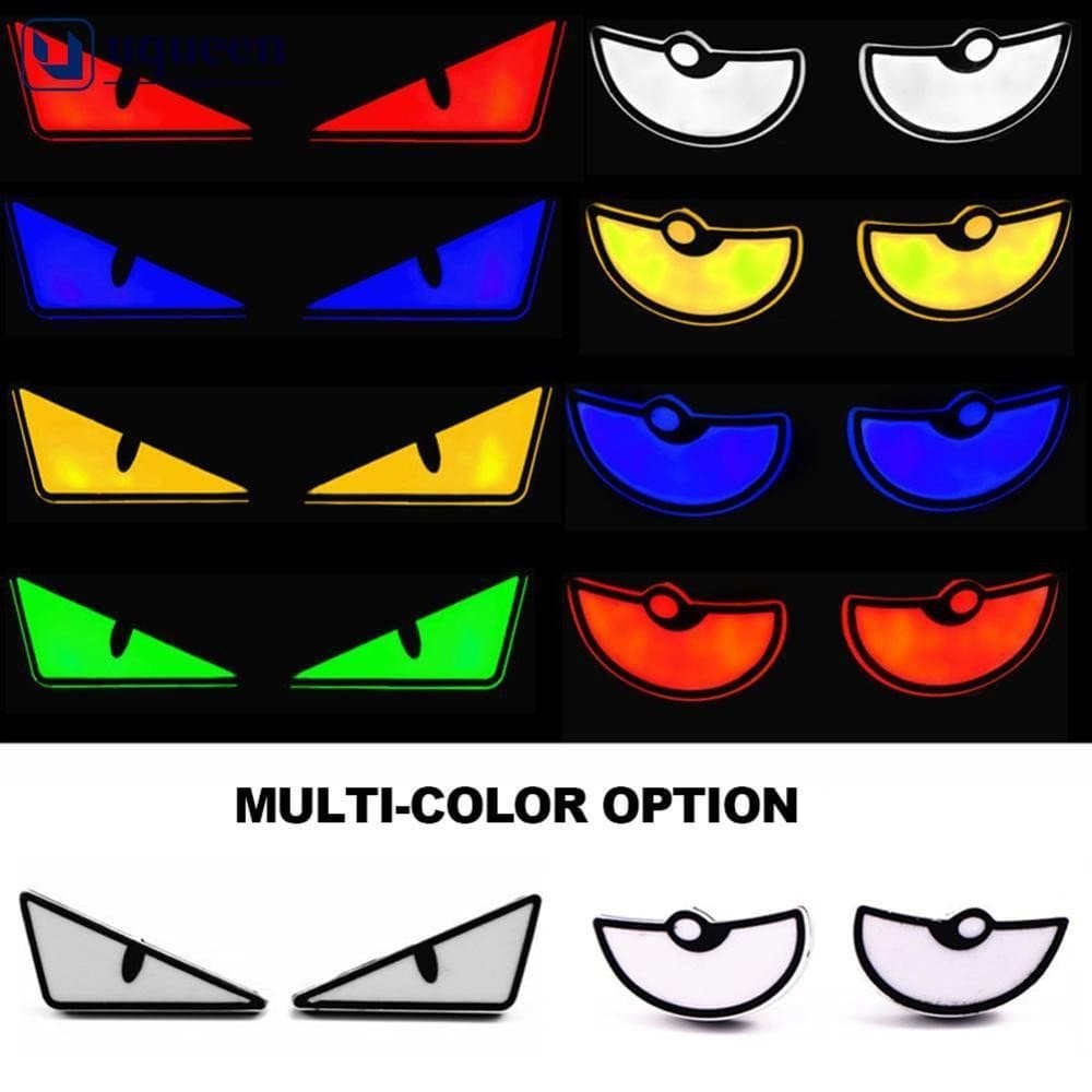 UQUEEN 2 Pçs Motocicleta LED Diabo-Olhos Luzes Demônio Farol Mini Lente Do Projetor Lâmpada De Sinal Volta Decoração Car