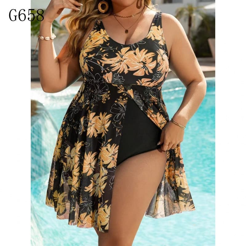 Maiô Estampado de Moda Europeia e Americana para Férias na Praia, Biquíni de Uma Peça Feminino A6339