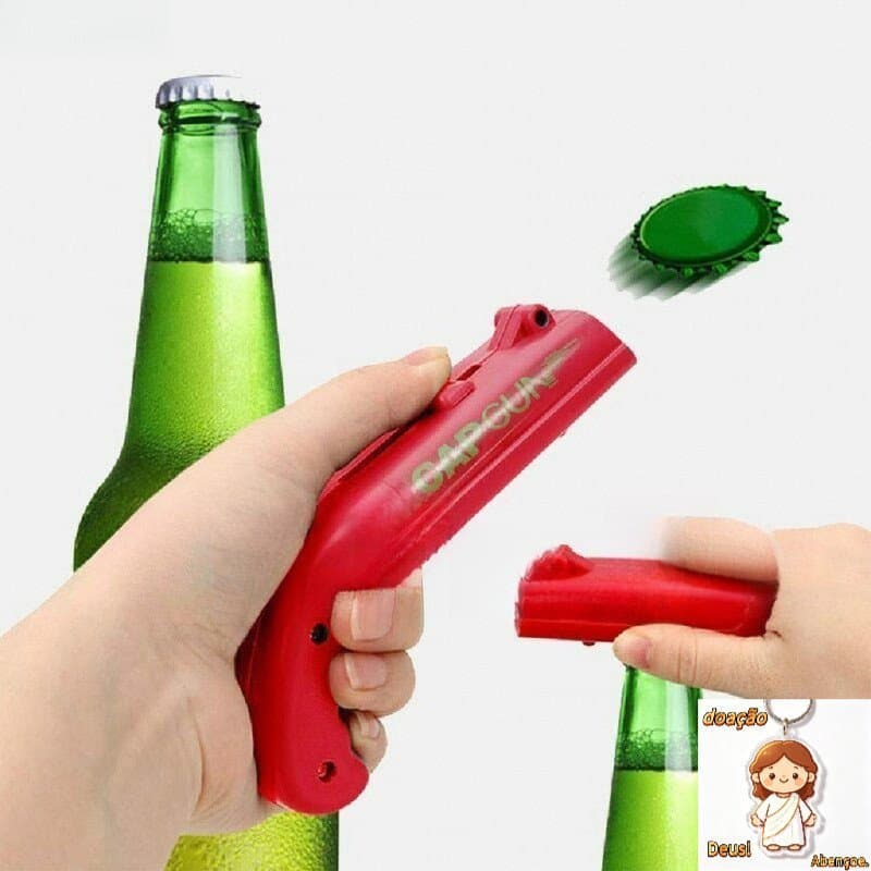Pistola Portátil ShapPED Fácil Criativo Abridor Lançador De Garrafa Voadora Tampa De Cerveja