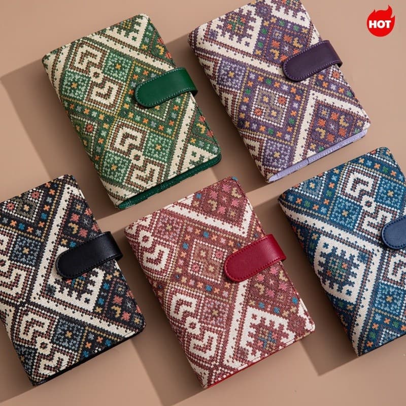 < LA > 1 Unidade De Caderno De Folhas Soltas Contém 8 Bolsos Com Zíper , 12 Cartões De Orçamento De Dinheiro A6 , 2 Ades