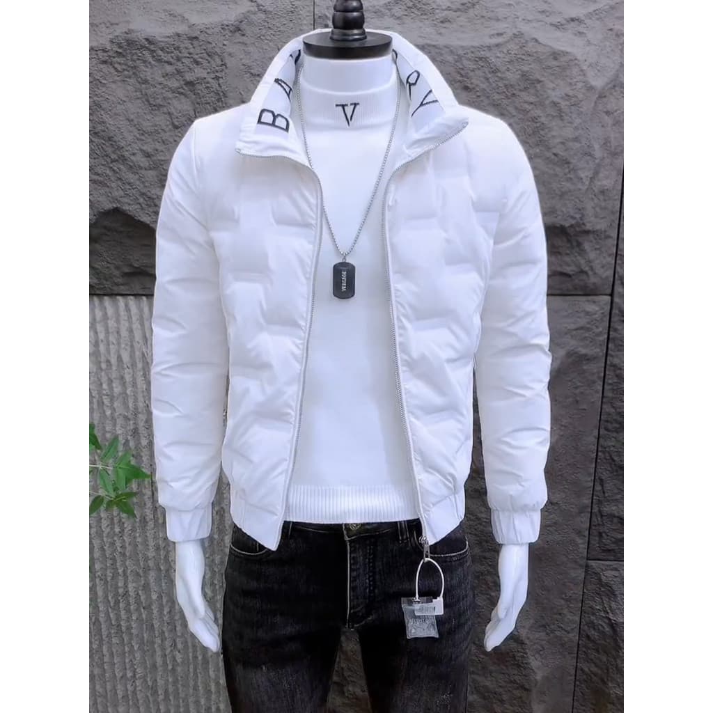 Jaqueta masculina inverno luz moda versão coreana na moda descartável gola alta algodão acolchoado jaqueta novo estilo b