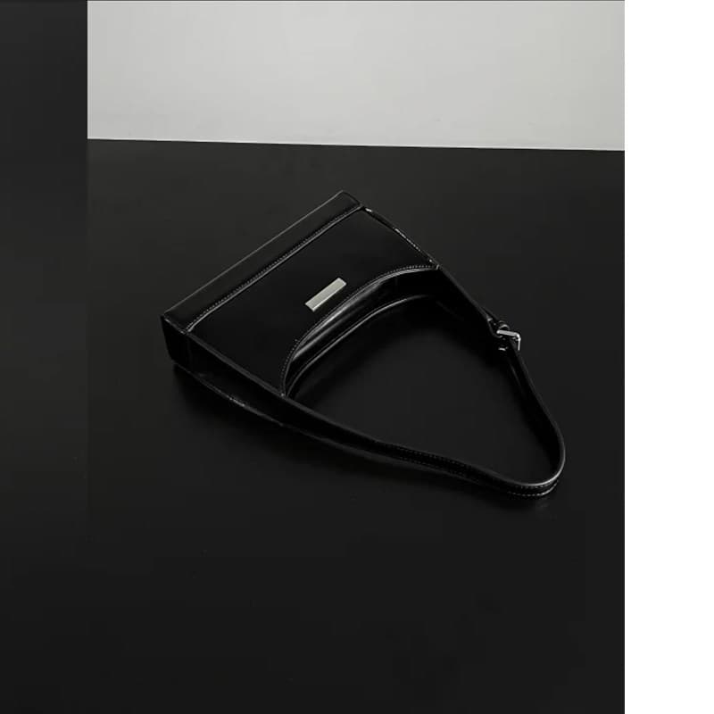 bolsa feminina Bolsa Alto valor preto high-end nicho Design Baguette um ombro Outing requintado saco portátil pequeno qu