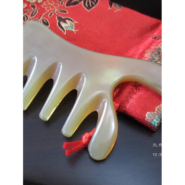 Cabeça massagem pente branco chifre de búfalo placa raspagem rosto feminino beleza desintoxicação rosto fino olho meridi