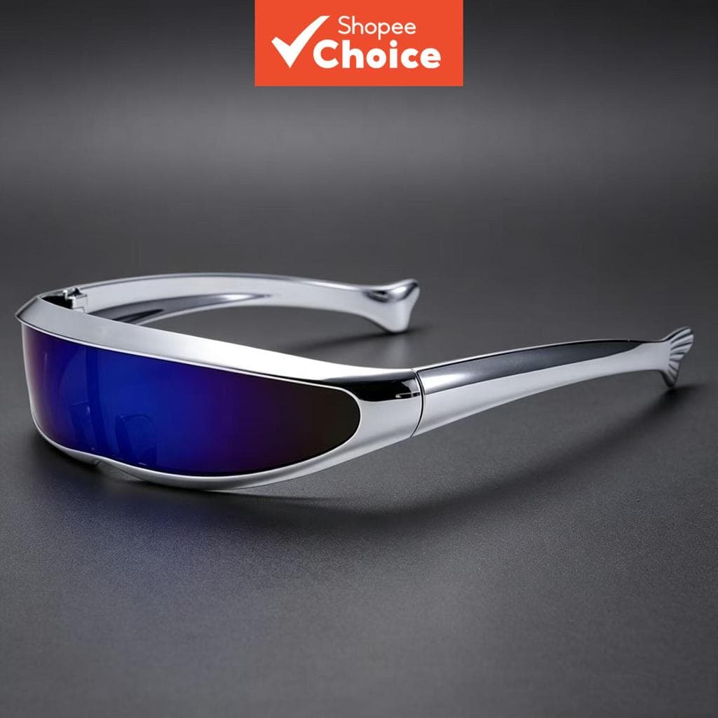 Óculos De Sol Esportivos Unissex Estilo Robô Lente Espelhada Proteção Uv400