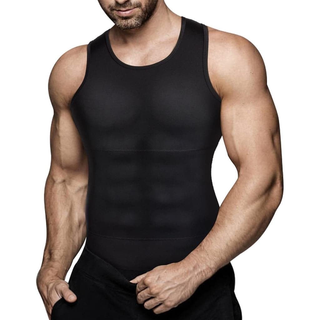 Camiseta de Compressão Masculina, Colete Modelador Corporal, Camisetas de Treino, Camisetas de Compressão para Abdômen