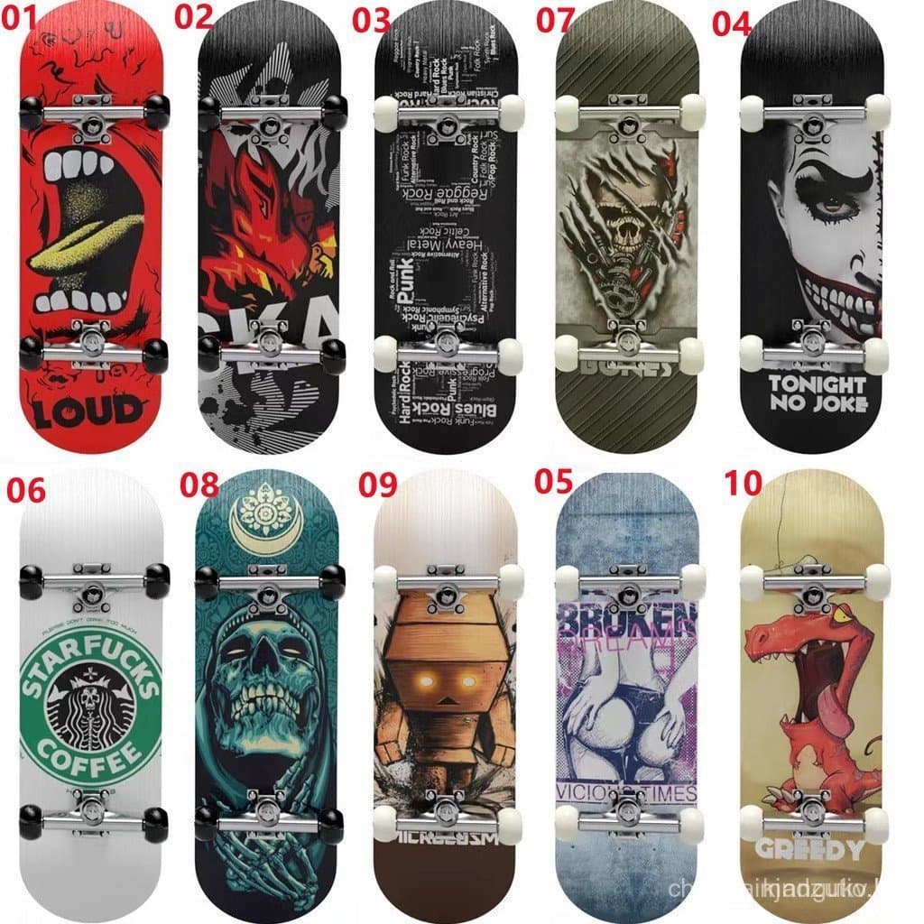 Skate De Dedo Profissional Fingerboard de madeira conjunto completo 5 camada bordo deck