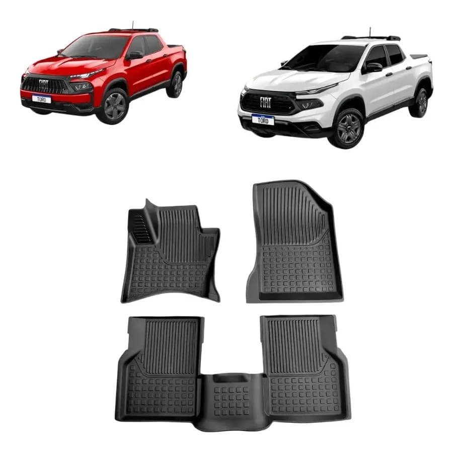 Tapete Bandeja Fiat Toro 2016 A 2027 3 Peças Tpe Flexível