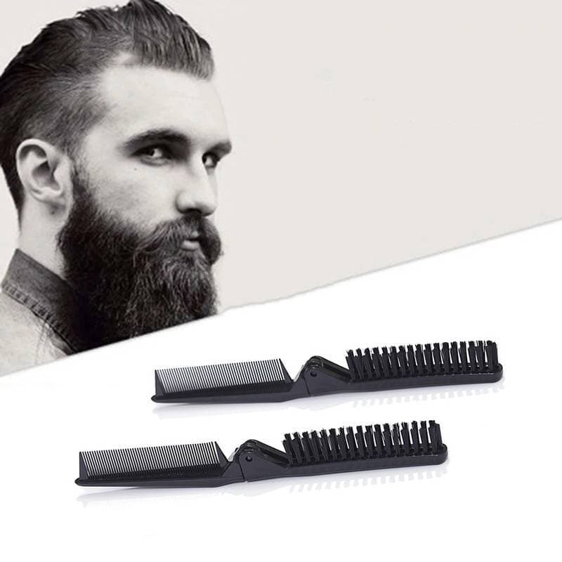 LanGood Macio Cerdas De Javali Hairb Portátil Viagem Escova Barba Dobrável Massagem Anti Estática Ferramenta Estilo Cabe