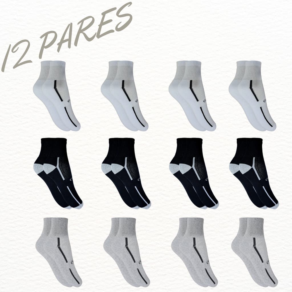 Meia Masculina Kit 12 Pares Ock Cano Médio Algodão Atacado