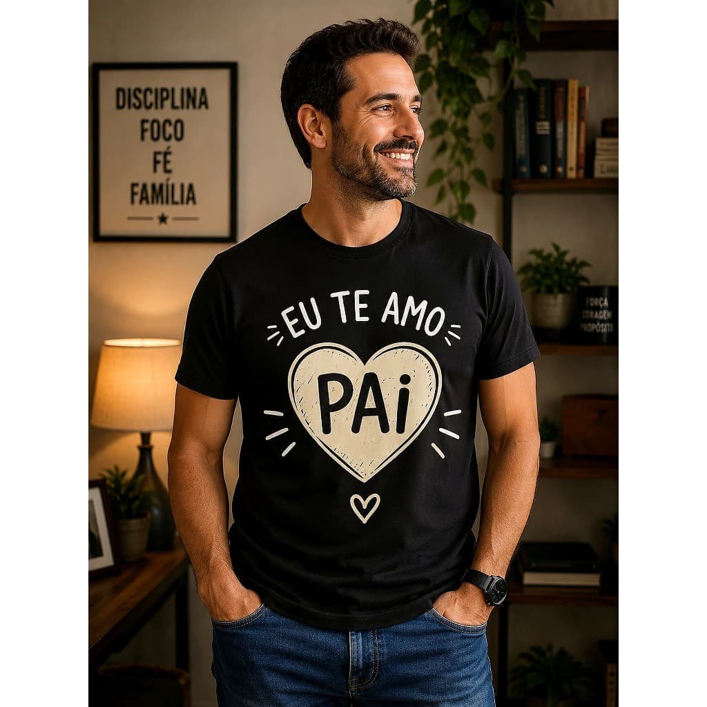Camiseta Dia Dos Pais Camisa Masculina Adulto Infantil Presente Para Os Pais 100% Algodão Qualidade Estampa Premium