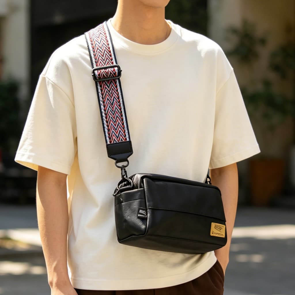Street Wear solto sentimento meninos saco do mensageiro textura de couro macio japonês simples bolsa de ombro diário Com