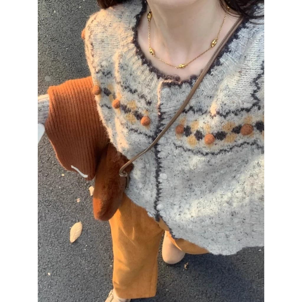 cardigan Feminino De Malha De Manga Comprida Solto Da Moda Feminina