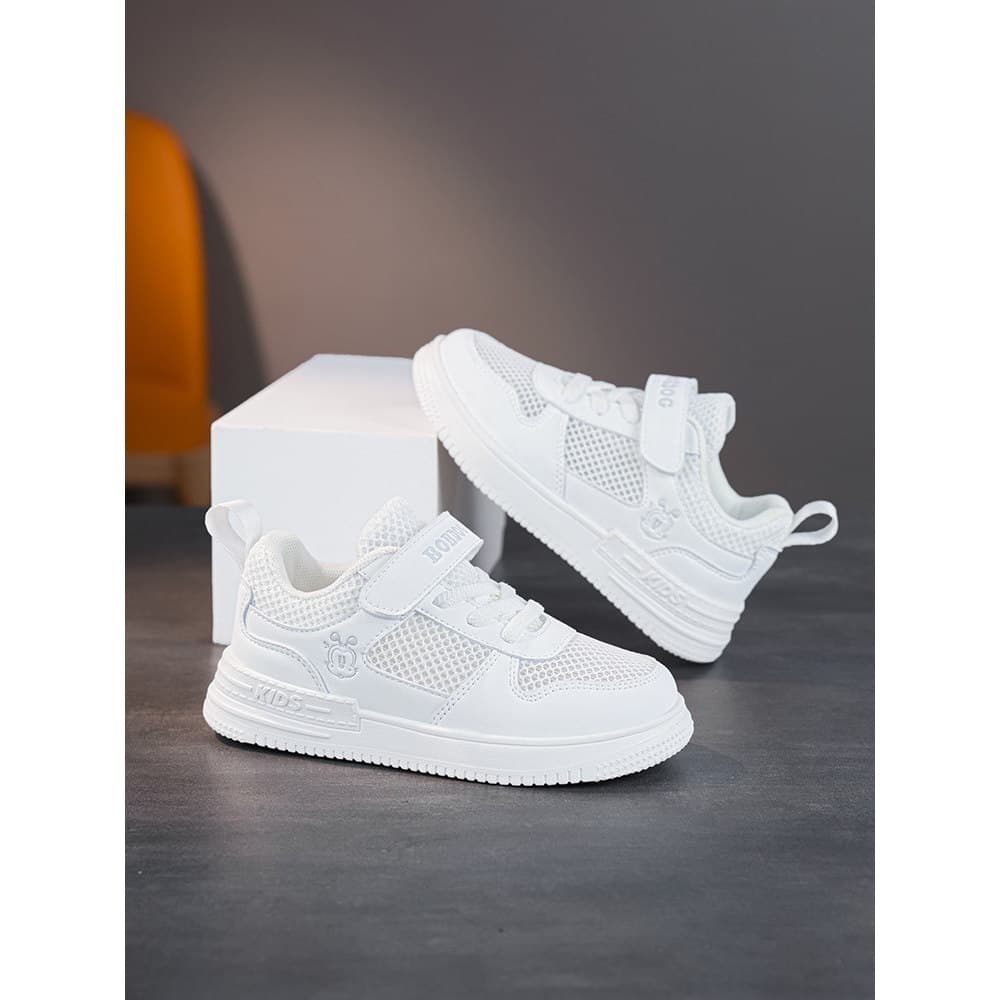 Bobo sapatos infantis esportivos brancos para meninos sapatos brancos respirável tênis da escola primária sapato