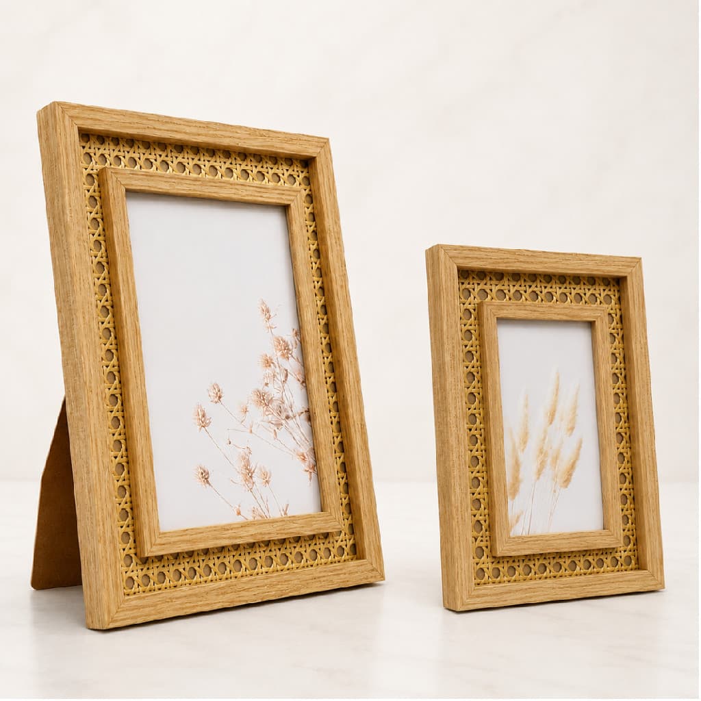 Kit Com 2 Porta-Retrato Treliça 10x15 E 20x15 Mesa Decor