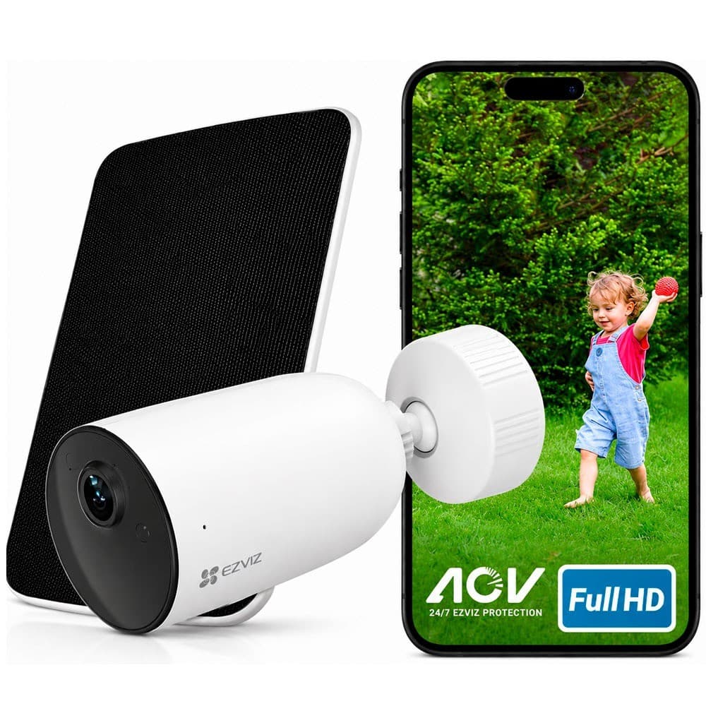 KIT Câmera Externa CB3 WiFi Ezviz FullHD + Panel-D 4.2W