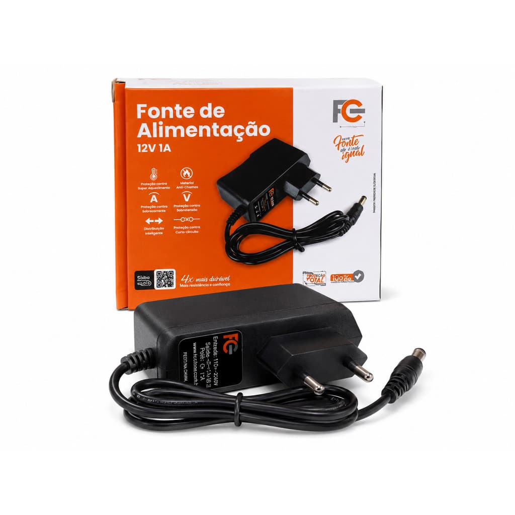 FC Fonte De Alimentação Adaptadora 12V 01A