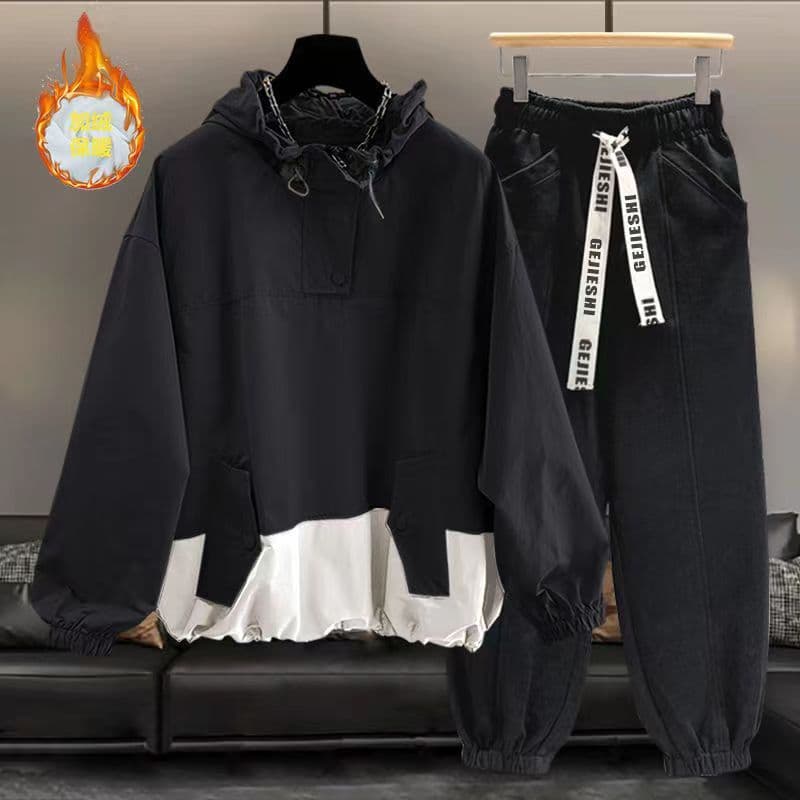 W inverno forro de lã terno masculino estilo Hong Kong costura na moda cor sólida bonito jaqueta com capuz casaco combin