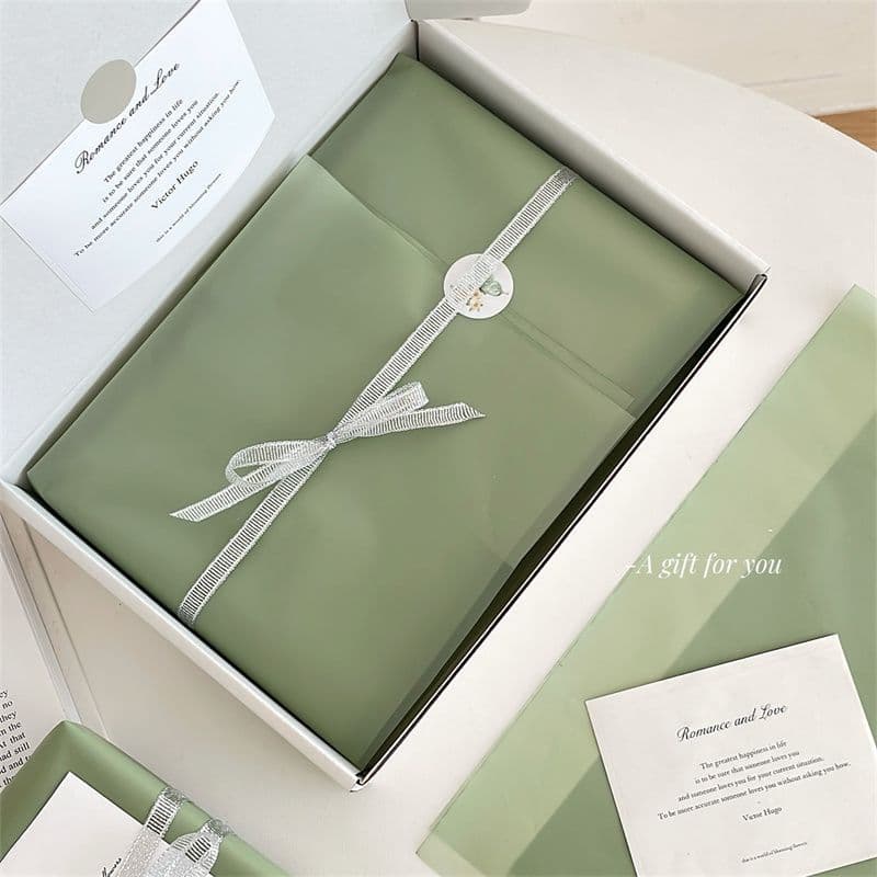 Fosco Matcha cor impermeável translúcido coreano papel liso criativo presente papel de embrulho papel de presente papel