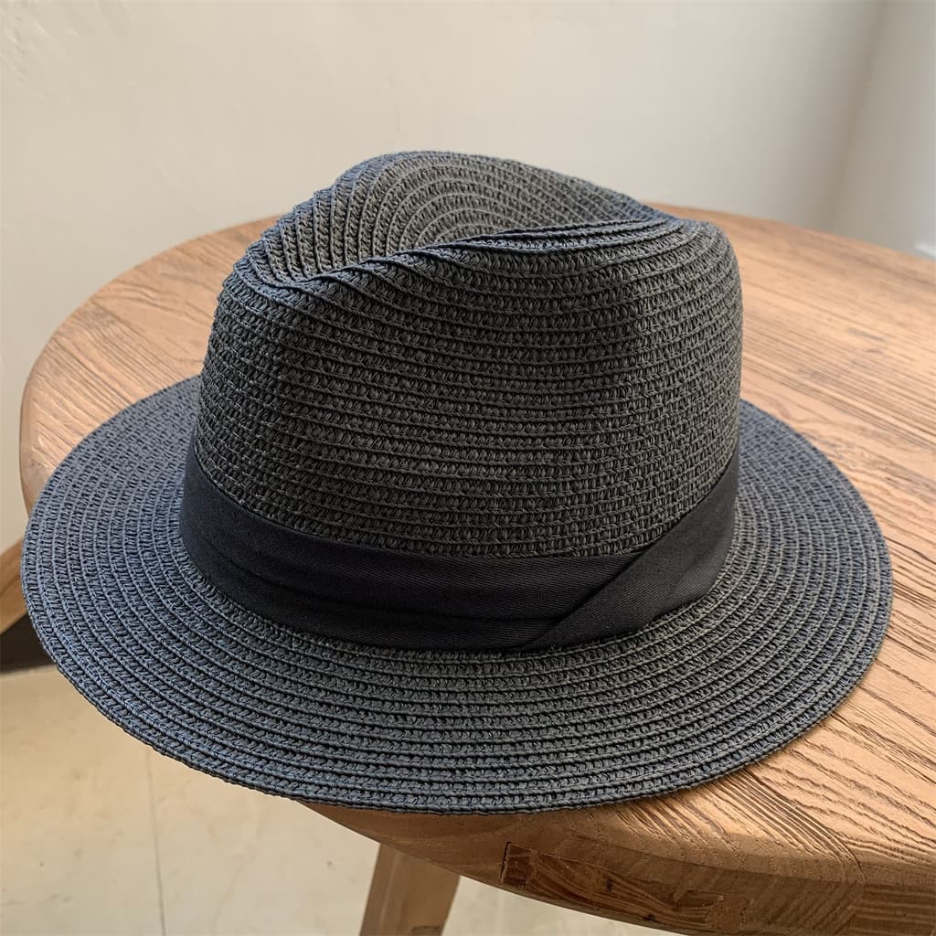 Chapéu de Jazz preto panamá chapéu feminino verão viagem férias moda Casual 5cm aba pequena chapéu superior aba estreita