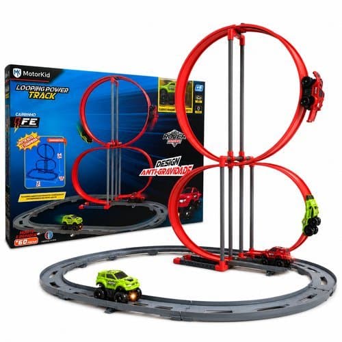 Pista Corrida Magnético Radical Carrinho Elétrico Vermelho Brinquedo Infantil Desenvolvimento Motor Diversão