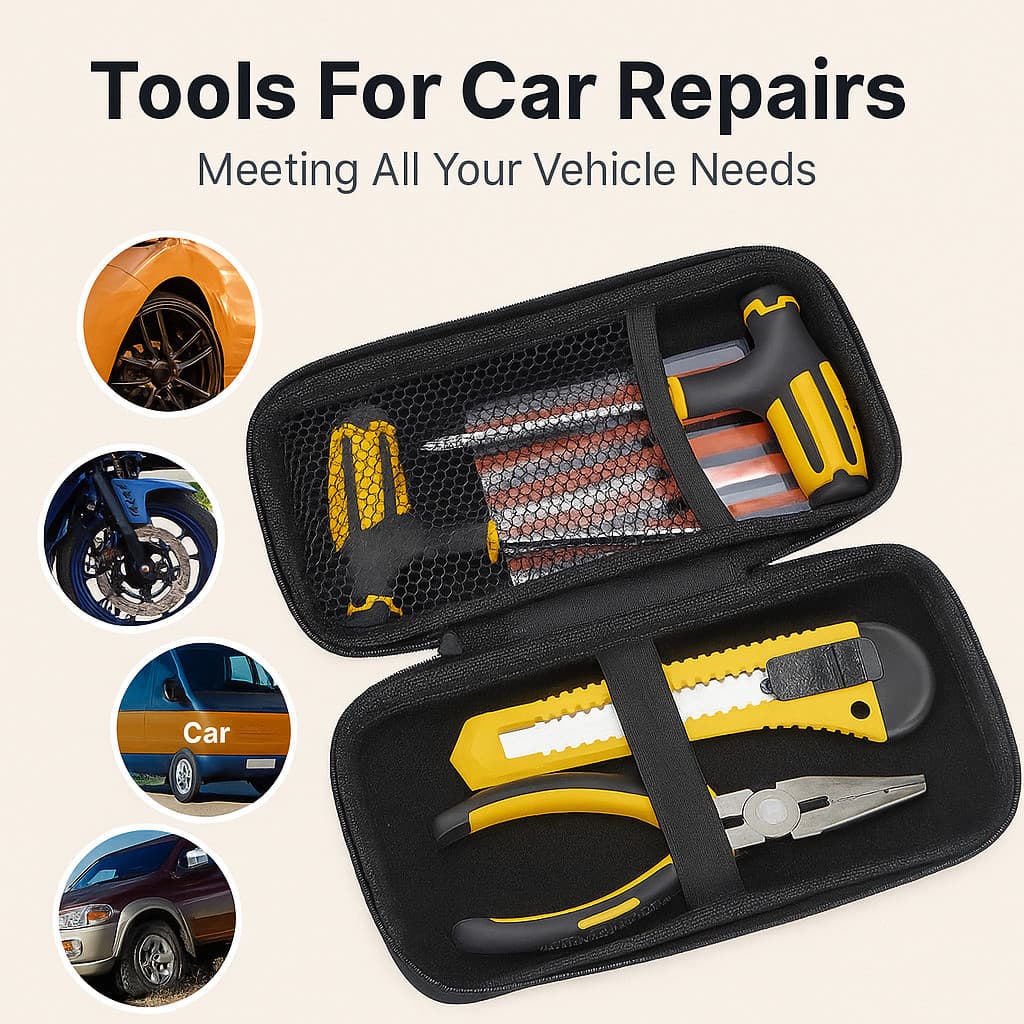 【Kit Completo】[Prático e Portátil] Ferramenta de Reparo de Pneus/Kit de Reparo de Pneus/Ferramentas para Pneus