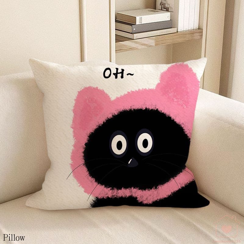 Travesseiro Decorativo De Gato Preto , Desenho Animado , Sala De Estar , Sofá , Almofada Decorativa , Dormitório , Quart