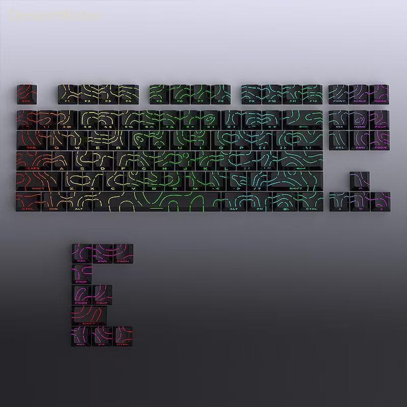 < DesertW > Keys 4.0 Versão Brilho Através De 97 Teclas PBT Perfil Impressão Lateral Balit Para MX Gamer Teclado Mecânic