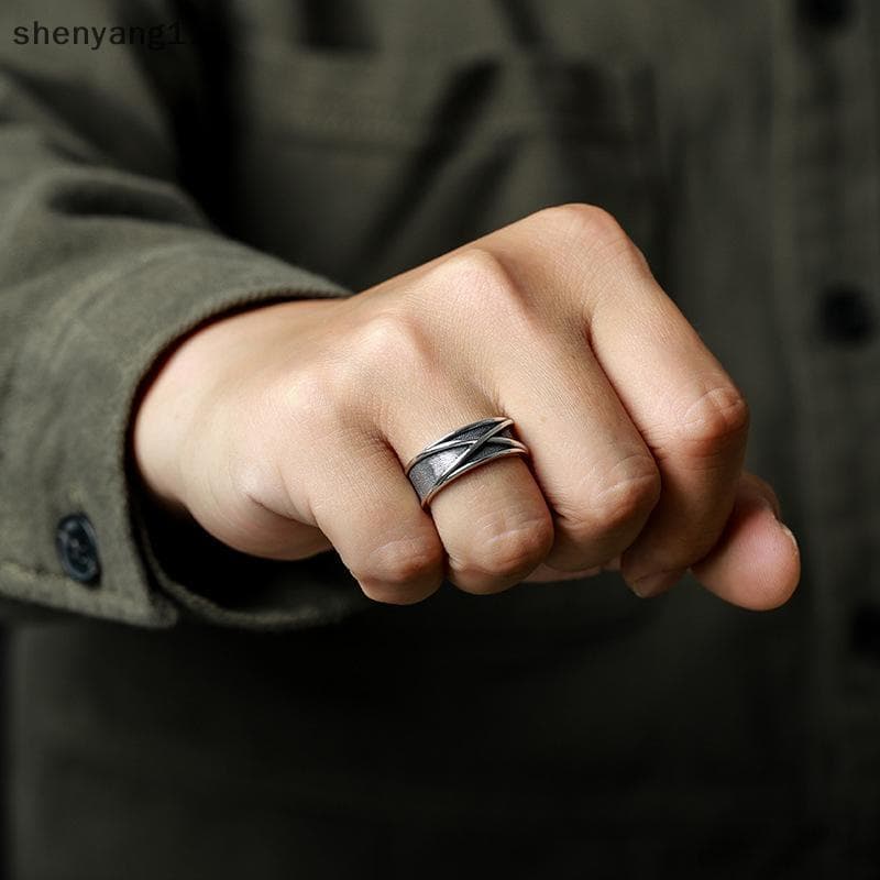 shen Retro Tempo Espaço Goku Bla Anel Punk Gótico Aberto Para Homens Artesanal Unisex Designer Jóias Acessórios Anime Am