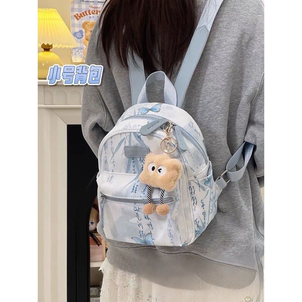 Mochila Feminina Vintage Estilo Chinês Big Orange Cat Niche, Nova Coleção Primavera/Verão 2025, Mochila Escolar Esportiv