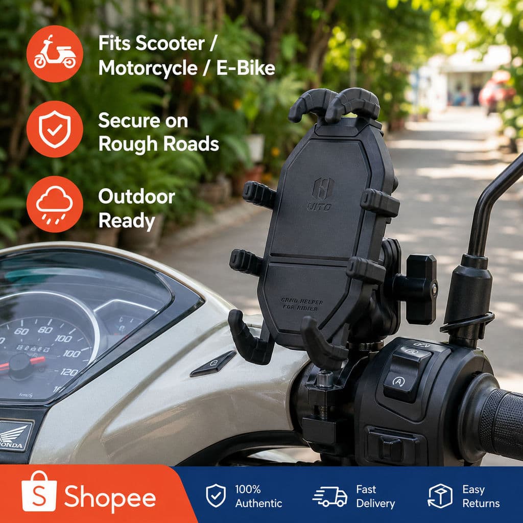 Suporte de telefone para guidão de moto à prova de choque, braçadeira antiderrapante tipo polvo, suporte para GPS