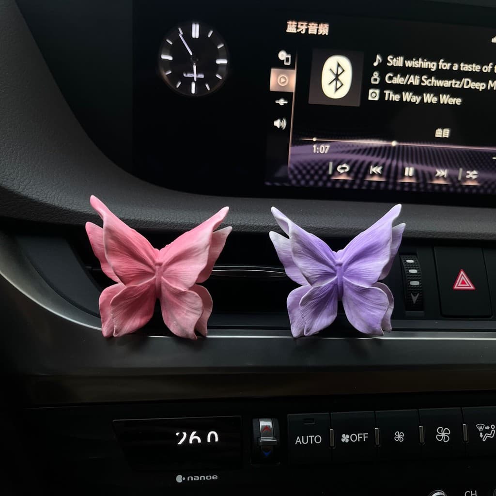 Difusor de gesso em formato de borboleta, decoração para a saída de ar condicionado do carro.