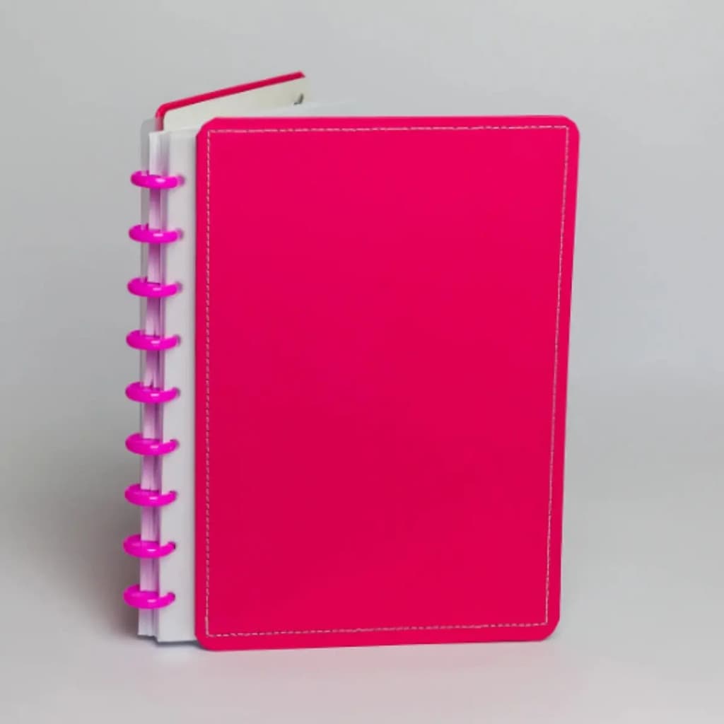 Caderno De Disco Pink Inteligente Médio - Diskô Diskô Cosmic Caderno De Disco Caderno Rosa