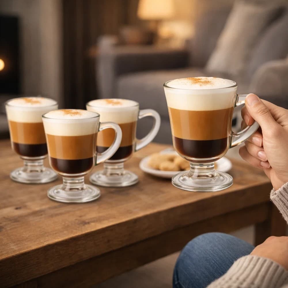 Kit 4 Canecas Cappuccino Vidro 120ml Transparente Resistente Café Chá Espresso Borossilicato Conjunto