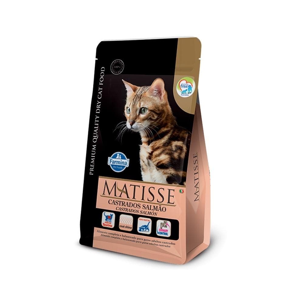 Ração Farmina Matisse para Gatos Castrados Sabor Salmão 800g