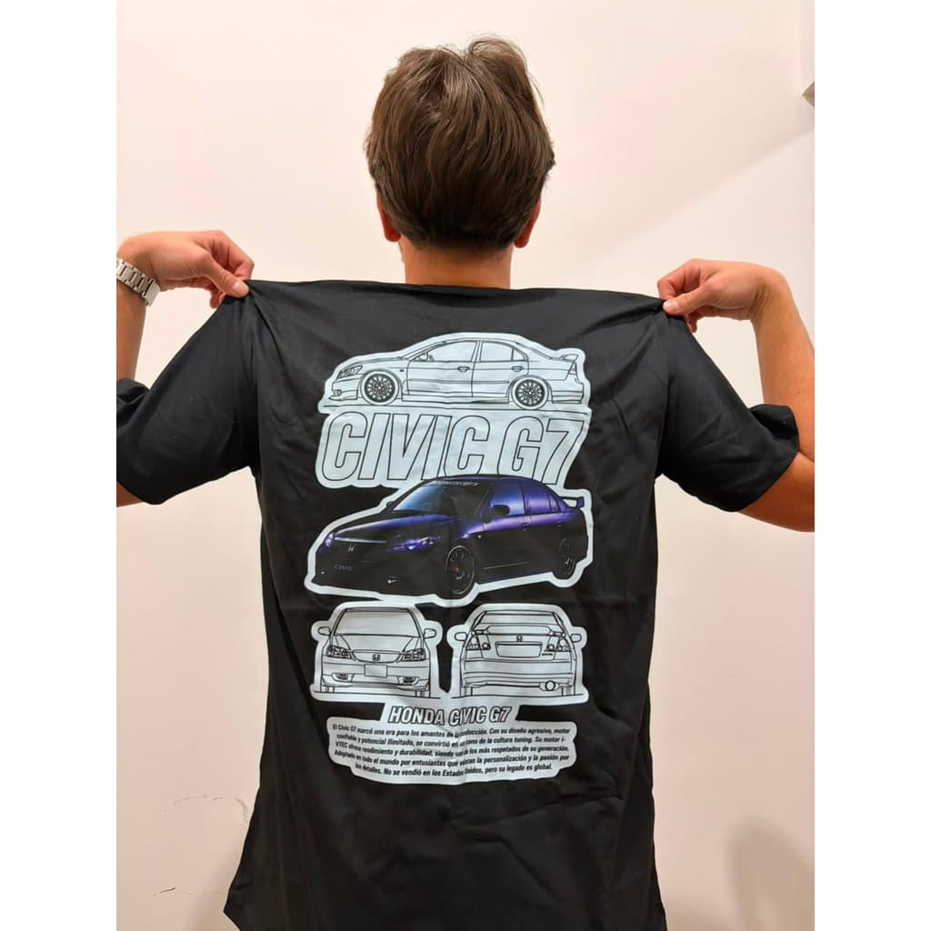 Camiseta Unisex Infantil e Adulto Civic G7 100% Algodão Personalizamos com Seu Carro
