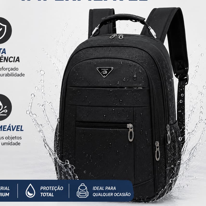 Mochila Masculina Impermeável Reforçada Grande Executiva Escolar Faculdade Trabalho Viagem Notebook Premium