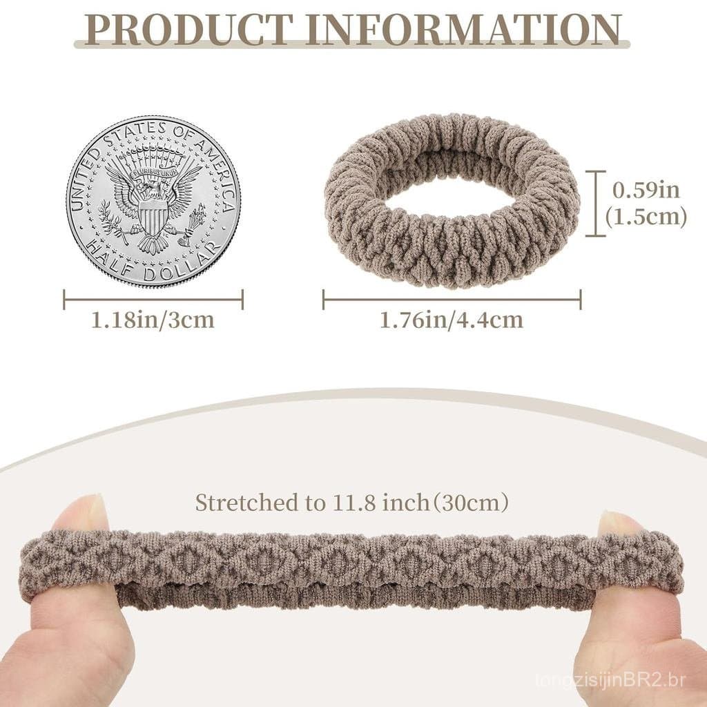 QIUTIMIY 10 Peças de Elásticos de Cabelo Sem Danos, Faixas de Borracha Grossas para Cabelo, Acessórios de Cabelo, Scrunc