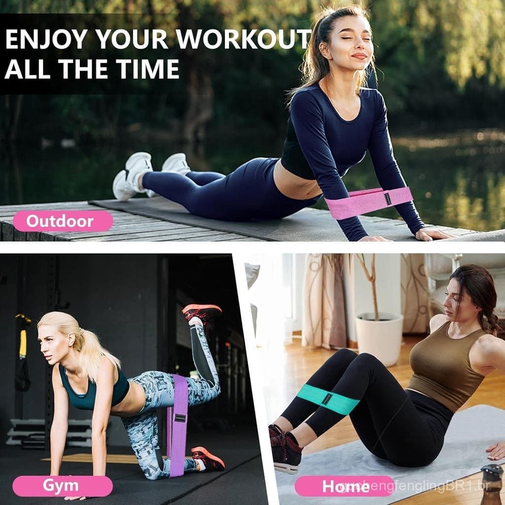 Faixas de Exercício, Faixas de Resistência em Tecido de 3 Níveis para Treino, Faixas de Resistência para Mulheres e Home