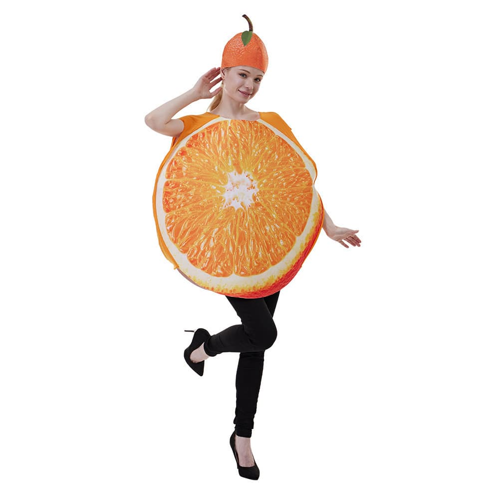 Fantasia divertida de fatia de frutas para Festival sagrado, fantasia adulta laranja, festa vegetal, Bar, fantasia de Pe