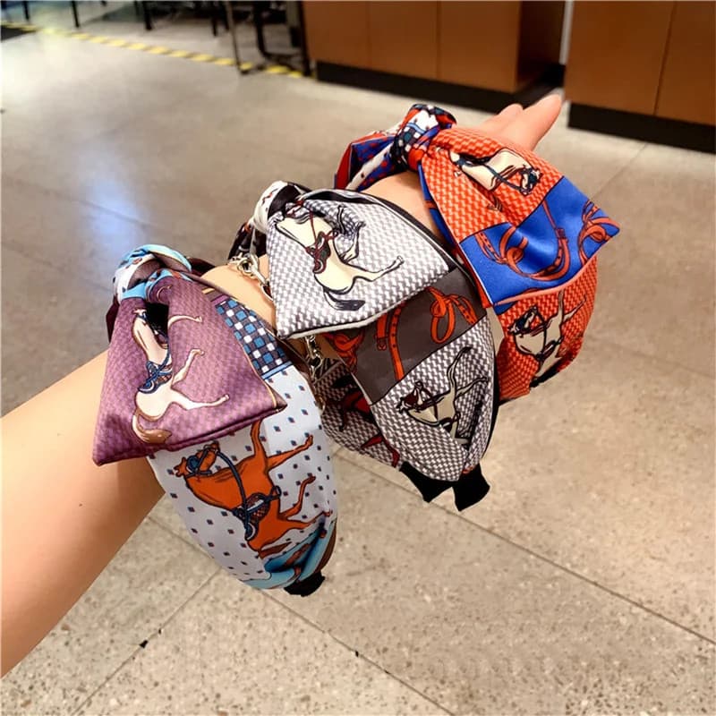 Tiara Para Mulheres Bonito Arco Cavalo Impresso Bandana Lavar O Rosto Hairband Cabeça Faixas De Cabelo Acessórios