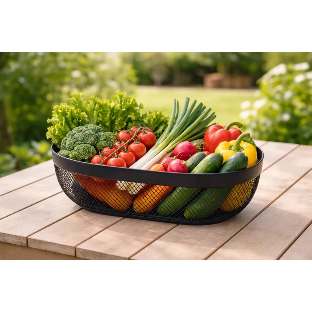 Cesta Organizadora Multiuso Em Metal Telado 31x22cm Fruteira