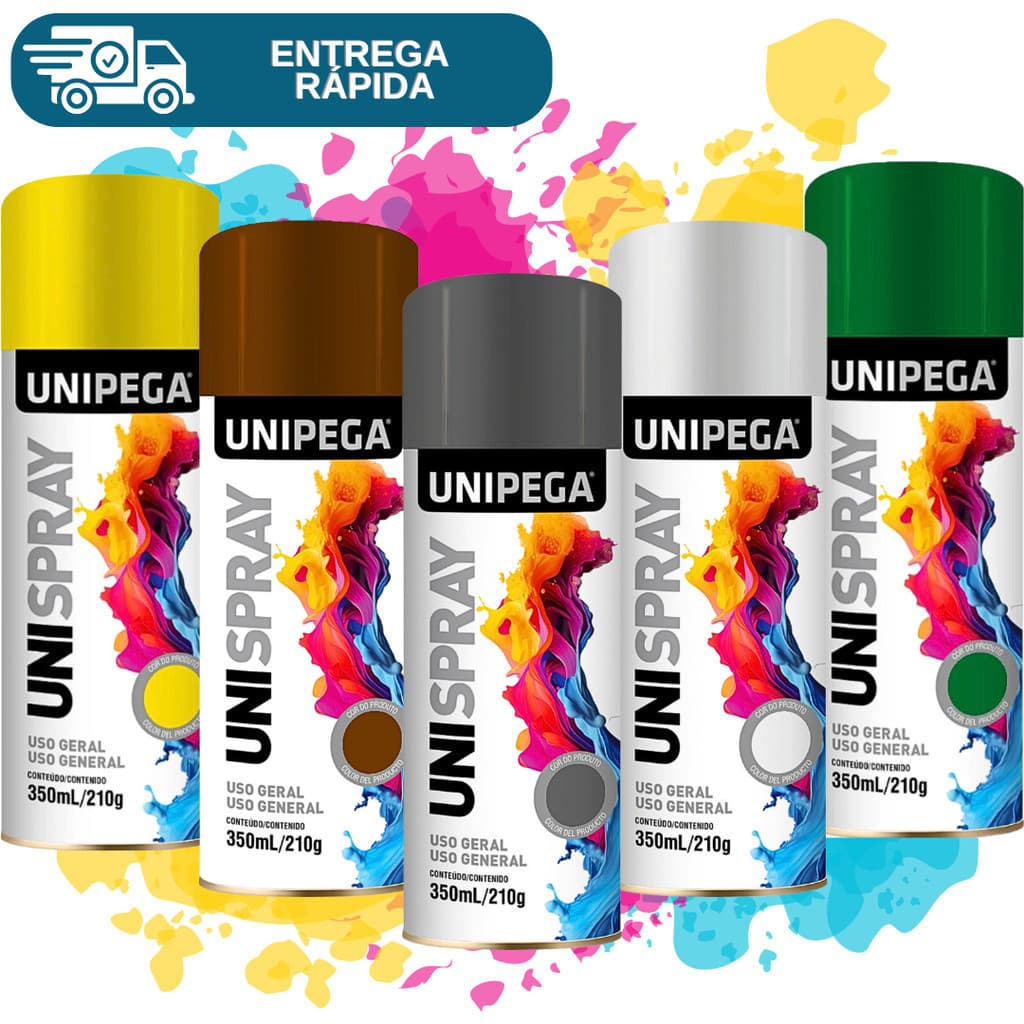Tinta Spray Todas As Cores 300ml Uso Geral Unipega Automotivo Artesanato Madeira Metal Decoração