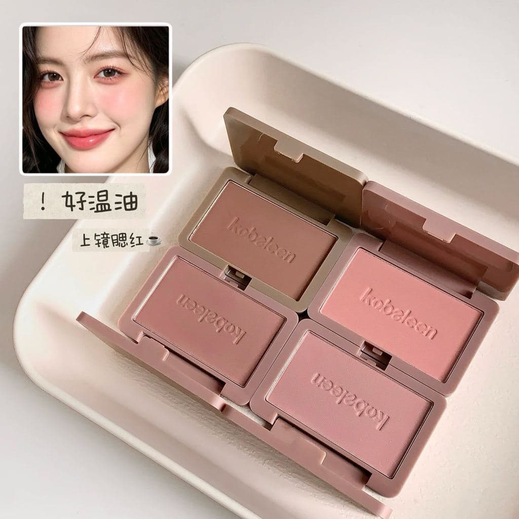 Paleta de Blush Kobeleen Natural Matte Coreano de Cor Única
