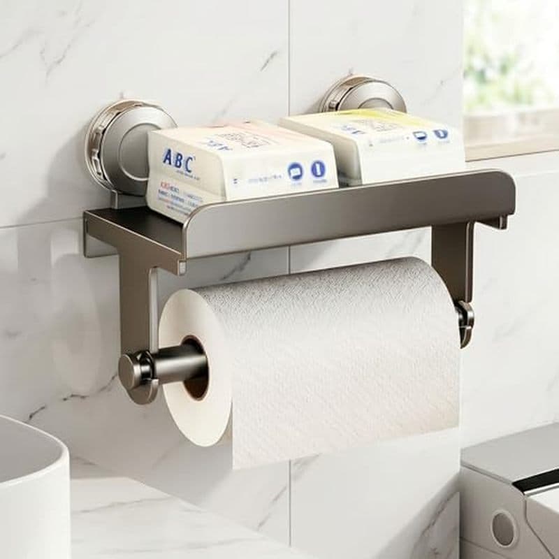Suporte De Papel Higiênico Com Ventosa A Vácuo ROOM127 Prateleira , Organizador De Tecido De Banheiro De Três Camadas Pa