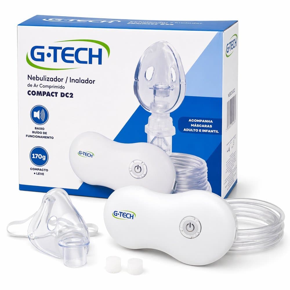 NEBULIZADOR INALADOR DE AR COMPRIMIDO COMPACT DC2 - G-TECH