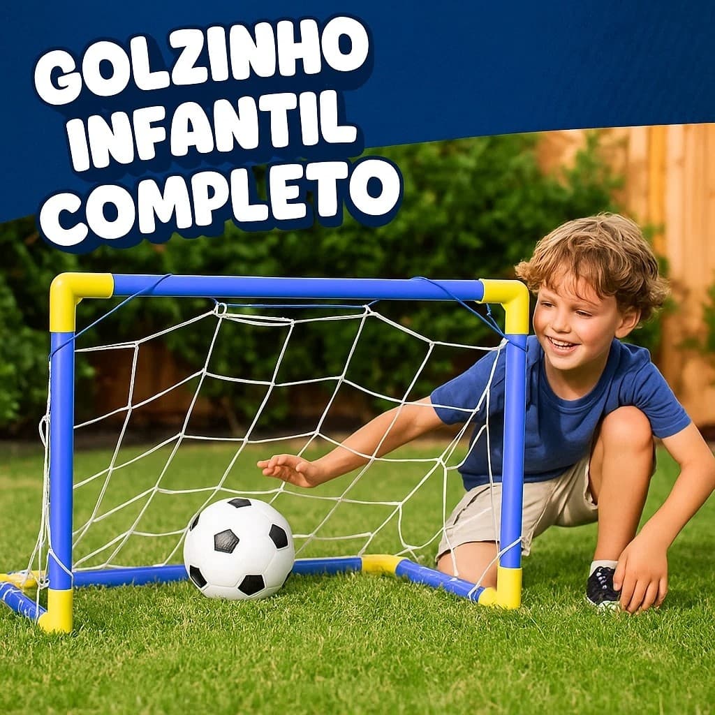 Golzinho Trave Rede Bola Bomba Kit Futebol Completo Esporte Crianca Brincar