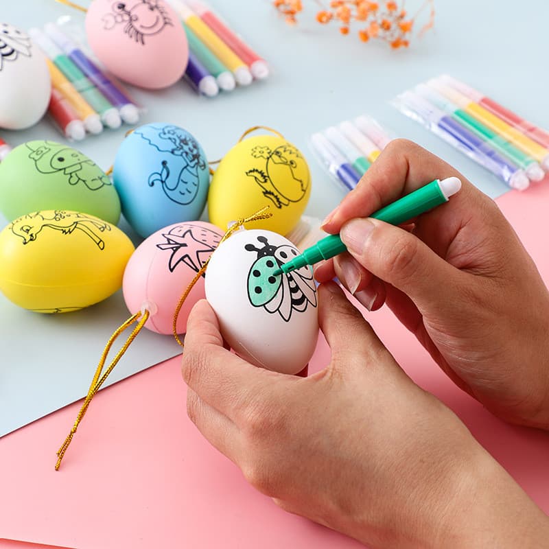 Conjunto De Pintura De Ovo Em Aquarela DIY , Ovos Falsos Para Colorir E Desenhar , Kit De Atividades De Arte Artesanal I