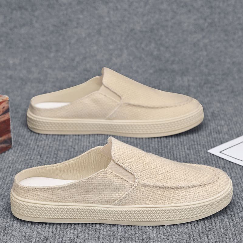 2026 novo produto verão respirável um Pedal velho pequim chinelos de escritório masculino desodorante pano sapatos lona